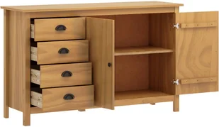 vidaXL Komoda Hill Range, miodowy brąz, 130x40x80 cm, drewno sosnowe - Komody - miniaturka - grafika 3