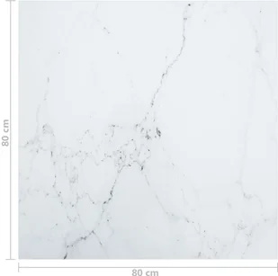 vidaXL Lumarko Blat stołu, biały, 80x80 cm, 6 mm, szkło ze wzorem marmuru 322257 - Meble modułowe i akcesoria - miniaturka - grafika 5