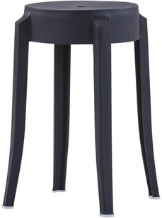vidaXL Stołki sztaplowane, 4 szt., czarne, plastikowe - Taborety i hokery - miniaturka - grafika 3