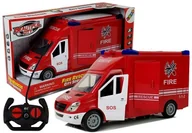 Samochody i pojazdy dla dzieci - Import LEANToys Wóz Strażacki z Napędem Frykcyjnym Dźwiękiem Otwierane Drzwi - miniaturka - grafika 1