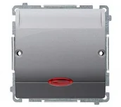 Wyłączniki światła i elektryczne - Kontakt Kontakt_Simon Łącznik hotelowy pojedynczy z podświetleniem. Imax 10 (2) A stal inox BMWH1.02/21 - miniaturka - grafika 1