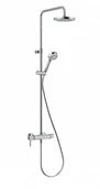 Zestawy prysznicowe - Kludi 6808239-00 LOGO DUAL SHOWER SYSTEM z termostatem 3 S czarny mat głowica natr 250) - miniaturka - grafika 1