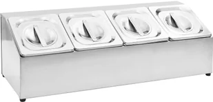 vidaXL Ekspozytor z 4 pojemnikami GN 1/6, stal nierdzewna vidaXL - Pojemniki i kosze gastronomiczne - miniaturka - grafika 2