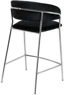 King Home Hoker barowy krzesło MARGO 65 czarny welur velvet , podstawa chromowana KH1201100129,74.SIL - Taborety i hokery - miniaturka - grafika 5