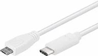 Kable USB - PremiumCord USB-C na Micro USB 2.0 kabel połączeniowy 0,6 m, USB 3.1 typu C wtyczka Micro USB 2.0 B, 3 x ekranowany, kolor biały, długość 0,6 m ku31cb06w - miniaturka - grafika 1