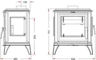 Invicta Piec kominkowy SEDAN M antracyt 9160-44 9160-44 - Wkłady kominkowe - miniaturka - grafika 3