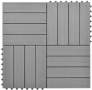 vidaXL Płytki WPC (30x30cm), szare 1m. - Podesty i deski tarasowe - miniaturka - grafika 2