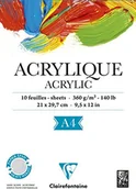 Farby i media malarskie - Clairefontaine 96308 °C malblock na farba akrylowa, biały, 10 arkuszy 96308C - miniaturka - grafika 1