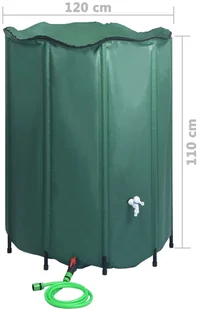 vidaXL Składany zbiornik na deszczówkę z kranikiem, 1250 L vidaXL - Inne akcesoria do nawadniania - miniaturka - grafika 8