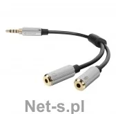 Akcesoria do słuchawek - Sharkoon PMP35 Cable adapter słuchawek z mikrofonem do smartfonów - miniaturka - grafika 1
