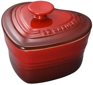 Formy do ciast - Le Creuset 91003100060000 naczynie w kształcie serca z pokrywką, 0,3 k, kolor czerwony 91003100060070 - miniaturka - grafika 1