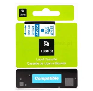 Dymo Taśma do D1 45804 19mm Biała/Niebieski - Papier do drukarek - miniaturka - grafika 5