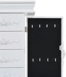 vidaXL vidaXL Stojąca szafka na biżuterię, biała - Szafki do salonu - miniaturka - grafika 7