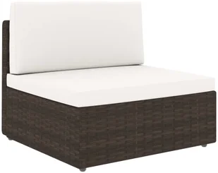 vidaXL Sofa modułowa 2-osobowa, rattan PE, brązowa - Sofy ogrodowe - miniaturka - grafika 3
