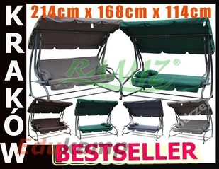 RAMIZ HUŚTAWKA OGRODOWA 2w1 Leżanka 3-4 osobowa 214cm x 168 cm x 114 cm 4 KOLORY !!! HIT 8011 - Huśtawki - miniaturka - grafika 2