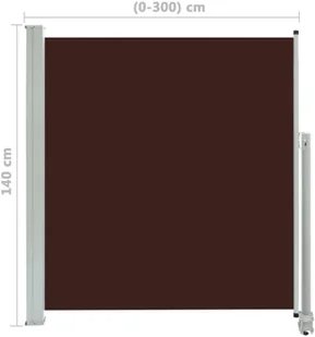 vidaXL Zwijana markiza boczna na patio, 140 x 300 cm, brązowa vidaXL - Markizy - miniaturka - grafika 8