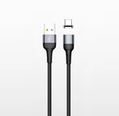Kable USB - USAMS Kabel magnetyczny U28 USB-C 2A/3A Fast Charge 1m pleciony stalowy/tarnish SJ327USB01 (US-SJ327) - miniaturka - grafika 1