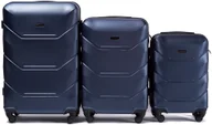 Walizki - Wings Wings, Zestaw walizek Peacock, granatowy, 3 szt. - miniaturka - grafika 1