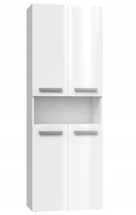 Szafka Łazienkowa Regał SŁUPEK NEL DK 2K KOSZ 60CM BIEL POŁYSK NEL 2K DK BPOŁ KPL - Szafki łazienkowe - miniaturka - grafika 4
