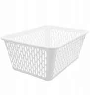 Pojemniki łazienkowe - Koszyk Plastikowy Organizer Kaja 4 37X26CM Biały - miniaturka - grafika 1