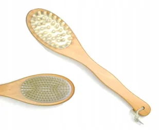 Drewniana Szczotka Do Mycia Pleców Masażer Kąpiel - Szczotki do masażu - miniaturka - grafika 2