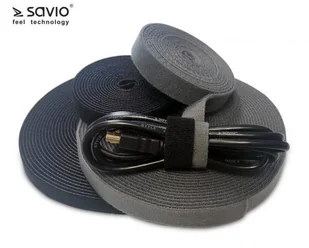 Elmak Elmak SAVORG-OC-01/B Organizer na kable Taśma Rzep 10m x 20mm czarny SAVIO OC-01/B - Maskownice do kabli - miniaturka - grafika 3