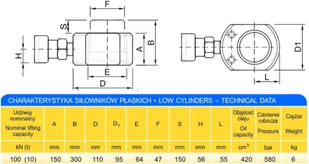 627 DOSTAWA GRATIS! 62754001 Siłownik płaski wysokość podnoszenia min/max 150-300mm udźwig 10T) 54001-uniw - Akcesoria do hydrauliki siłowej - miniaturka - grafika 2