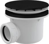 Syfony - Alca PLAST Alcaplast Syfon brodzikowy korek czarny-mat A49BLACK ! - miniaturka - grafika 1