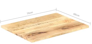 vidaXL Blat stołu, lite drewno mango, 25-27 mm, 70x60 cm vidaXL - Blaty meblowe i parapety okienne - miniaturka - grafika 6