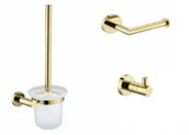 Akcesoria do wc - Omnires MP60110GL+MP60620GL+MP60510GL szczotka toaletowa + uchwyt na papier + haczyk pojedynczy ZŁOTY - miniaturka - grafika 1