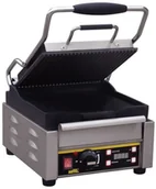 Piece, kotły  i płyty grzejne gastronomiczne - Buffalo Grill hontaktowy pojedynczy | górna ryflowana/dolna gładka | 2000W | 290x395x(H)235mm L511 - miniaturka - grafika 1