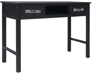 vidaXL Stolik konsola, czarny, 110 x 45 x 76 cm, drewniany - Konsole i sekretarzyki - miniaturka - grafika 3