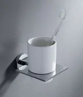 Kubki na szczoteczki do zębów - Blue Water Hugo Uchwyt ze szklanką chrom HUG-011 - miniaturka - grafika 1