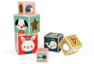 Janod DREWNIANA PIRAMIDA wieża Baby Forest J08016 - Klocki - miniaturka - grafika 8