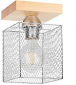 Lampy sufitowe - Spotlight Druciana LAMPA sufitowa NORMAN WOOD 8175160 metalowa OPRAWA industrialna klatka plafon loftowy brzoza chrom 8175160 - miniaturka - grafika 1