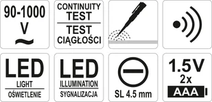 Yato INDUKCYJNY PRÓBNIK NAPIĘCIA YT-28312 YT-28312 - Inne urządzenia pomiarowe - miniaturka - grafika 5
