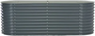 vidaXL Donica ogrodowa z galwanizowanej stali, 240x80x81 cm, szara - Donice - miniaturka - grafika 3