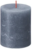 Świece - Bolsius Świeca pieńkowa Rustic Shine ciemnoniebieska wys. 8 cm - miniaturka - grafika 1