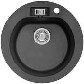 Zlewozmywaki - AXIS Zlewozmywak Granitowy MALIBU 10 Czarny malibu10cza - miniaturka - grafika 1