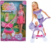 Lalki dla dziewczynek - Simba z wózkiem na spacerze mix kolorów - miniaturka - grafika 1