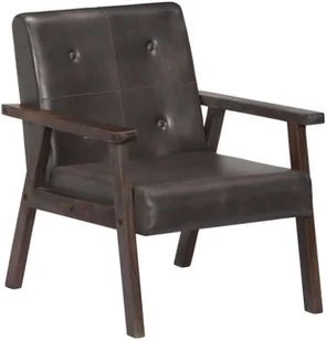 vidaXL Fotel, szary, 61x70x74 cm, prawdziwa skóra - Fotele - miniaturka - grafika 6