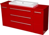 Szafki łazienkowe - Gante Czerwona szafka wisząca z umywalką 140/39/C3 seria Fokus CZ FKS-CZ-U140/39/C3 - miniaturka - grafika 1