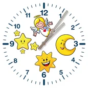 Zegary - Technoline Zegar ścienny dziecięcy WT7160 Aniołek Niebo Gwiazdki 25 cm - miniaturka - grafika 1