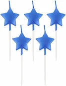 Dekoracje i nakrycia stołu na imprezę - Godan Świeczki pikery Gwiazdki niebieskie - 5 szt. - miniaturka - grafika 1