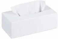 Pudełka i szkatułki - Relaxdays pudełko na chusteczki z bambusa, pudełko na chusteczki z przesuwanym dnem, pudełko na chusteczki higieniczne, wys. x szer. x gł.: 7,5 x 24 x 12 cm, białe - miniaturka - grafika 1