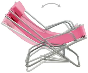 vidaXL Bujane krzesła, 2 szt., stal, różowe 310341 - Leżaki ogrodowe - miniaturka - grafika 6