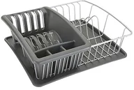 Suszarki do naczyń - Metaltex Aquatex plus Polytherm 325026068 kosz na naczynia z ociekaczem, 35 x 30 cm, z pojemnikiem na sztućce, wygląd stali szlachetnej, 1 - opakowanie 325026 - miniaturka - grafika 1