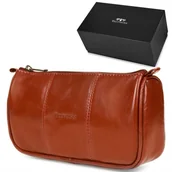 Kosmetyczki, organizery i kuferki - Beltimore Beltimore Kosmetyczka Skórzana brązowa piórnik M79 - miniaturka - grafika 1