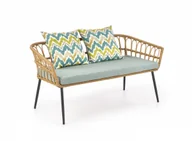 Stoły ogrodowe - GARDENA 2S fotel podwójny czarny naturalny popielat - miniaturka - grafika 1