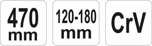Yato KLUCZ HAKOWY Z NOSKIEM PRZEGUBOWY 120-180 MM YT-01674 YT-01674 - Klucze i nasadki - miniaturka - grafika 3